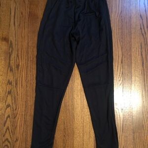 Adidas Black Tapered Leg Joggers with Black Stripes